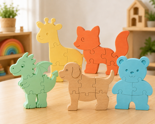 Animal Puzzle Set for Kids – Montessori Style Educational Toy | Set of 5 3D Printed