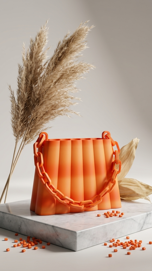 3d Sculpted Wave 3D Printed Handbag – Chain Handle Bag