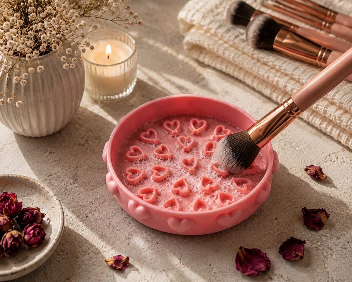 Heart-Shaped Makeup Brush Cleaner