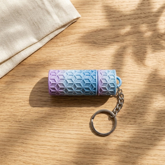 3D Printed Geometric Lip Balm Holder Keychain