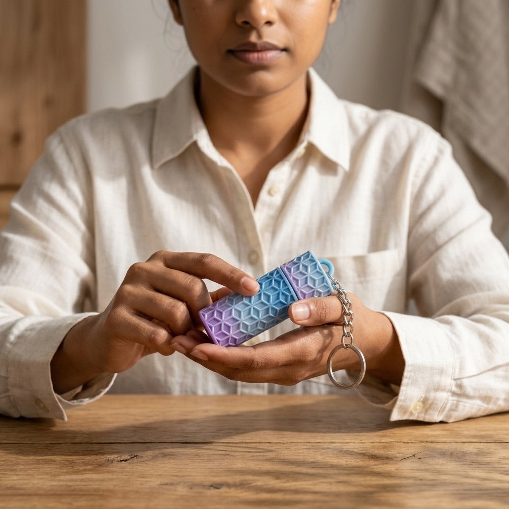 3D Printed Geometric Lip Balm Holder Keychain