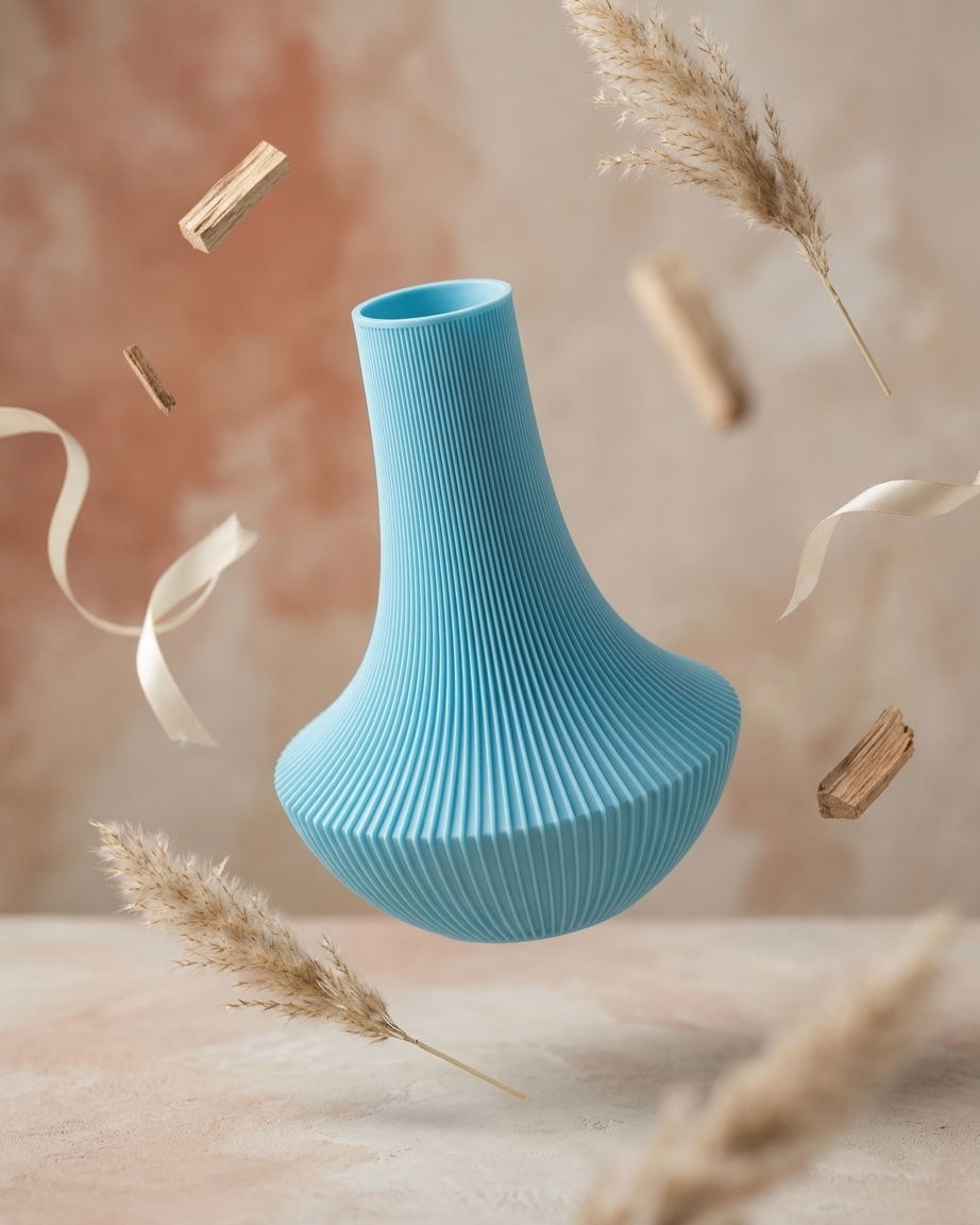 Azure Ripple Vase