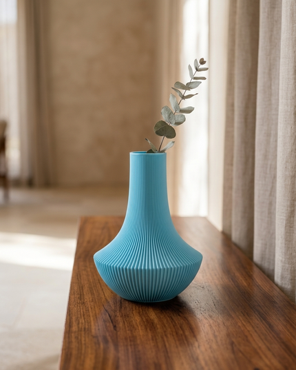 Azure Ripple Vase