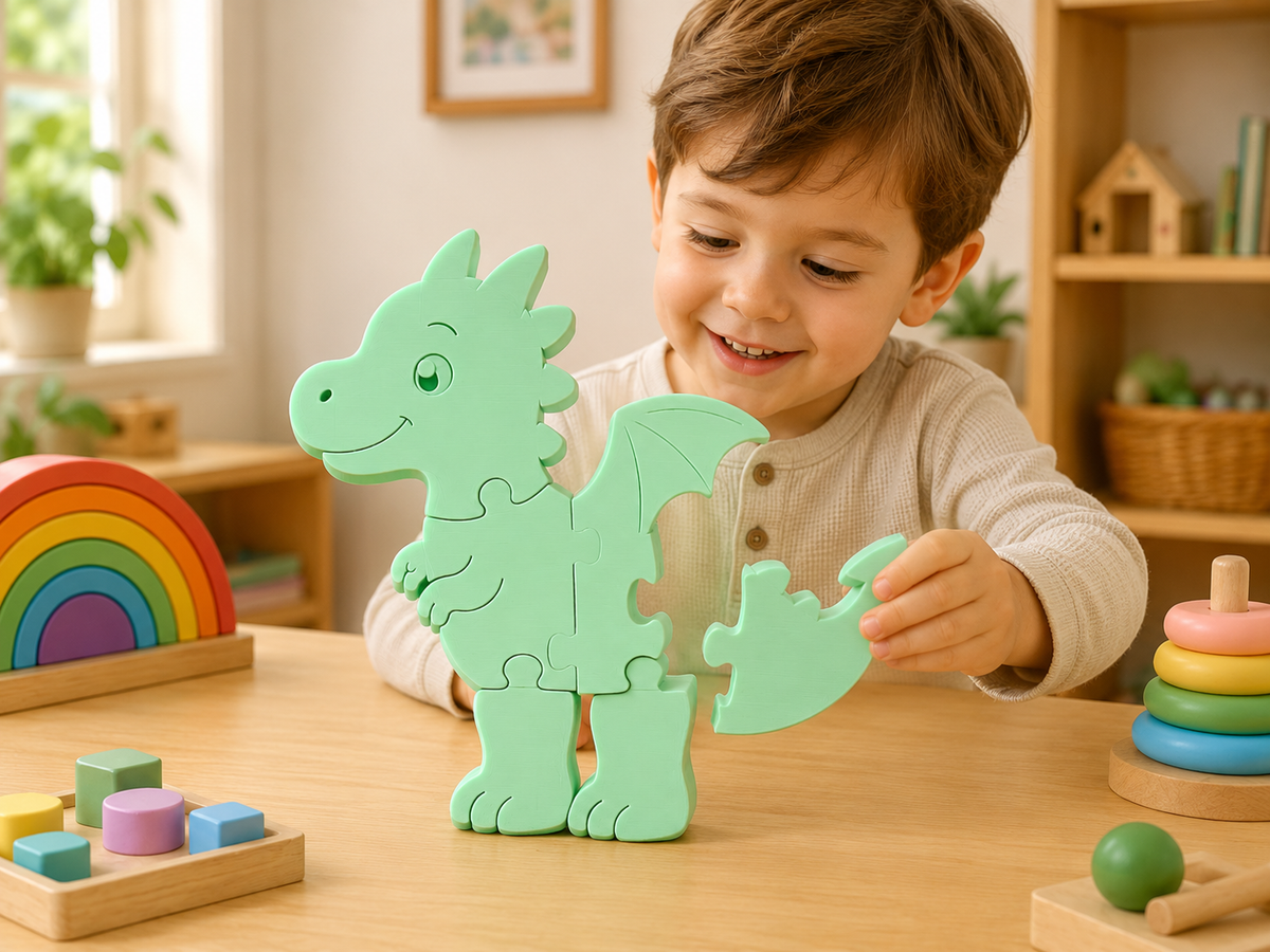 Animal Puzzle Set for Kids – Montessori Style Educational Toy | Set of 5 3D Printed