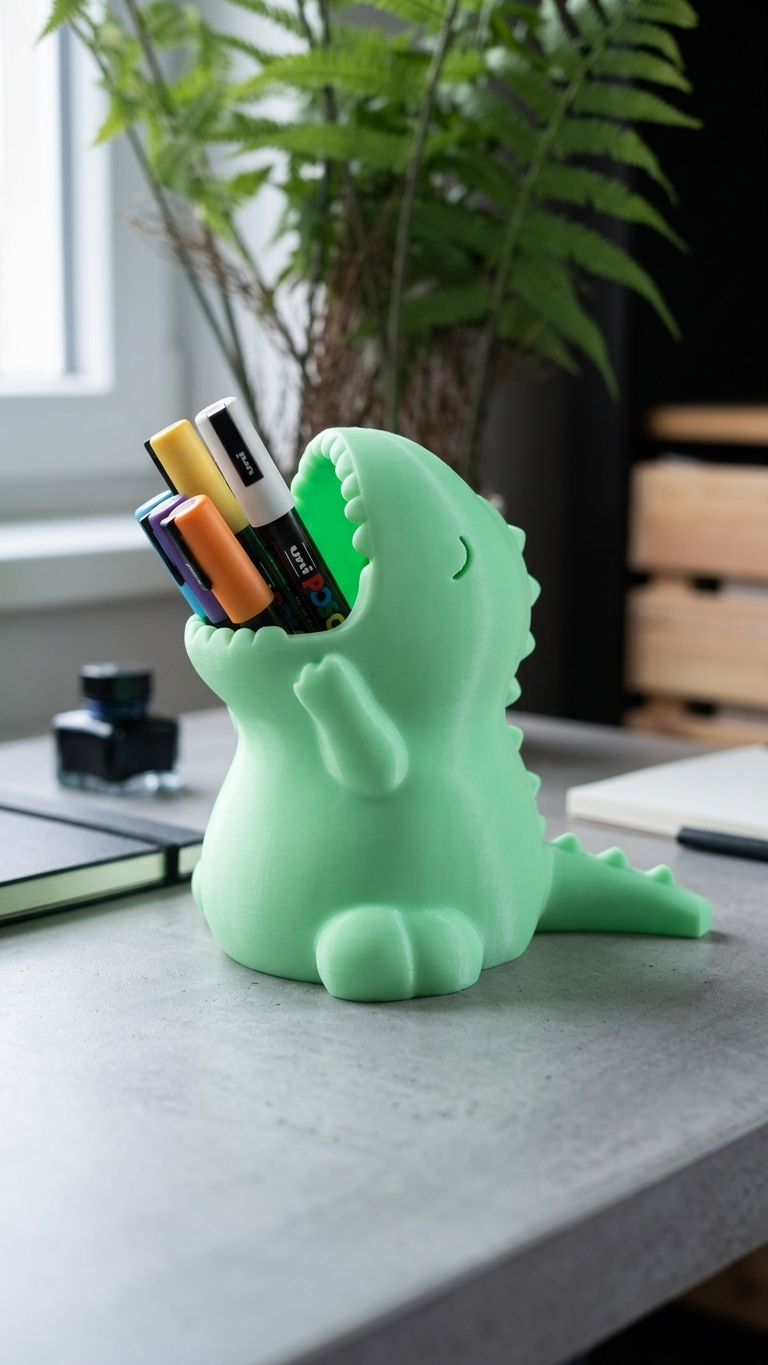 Crocodile Pen Holder – Cute Dinosaur Desk Organizer