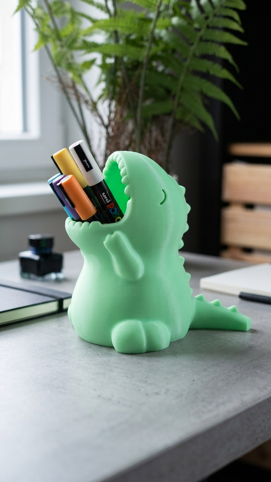 Crocodile Pen Holder – Cute Dinosaur Desk Organizer