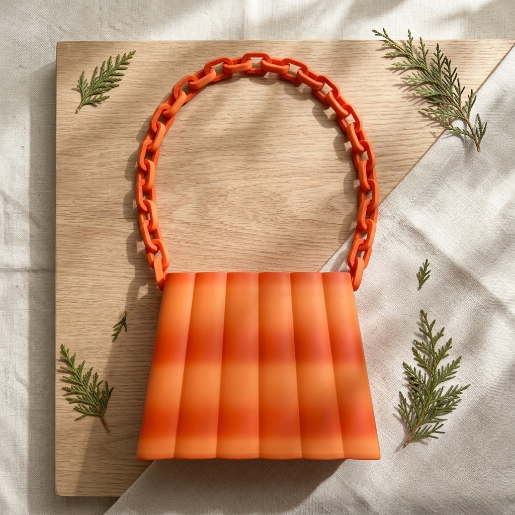 3d Sculpted Wave 3D Printed Handbag – Chain Handle Bag