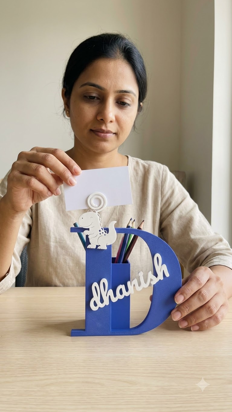 Personalized 3D Printed Initial Desk Organizer