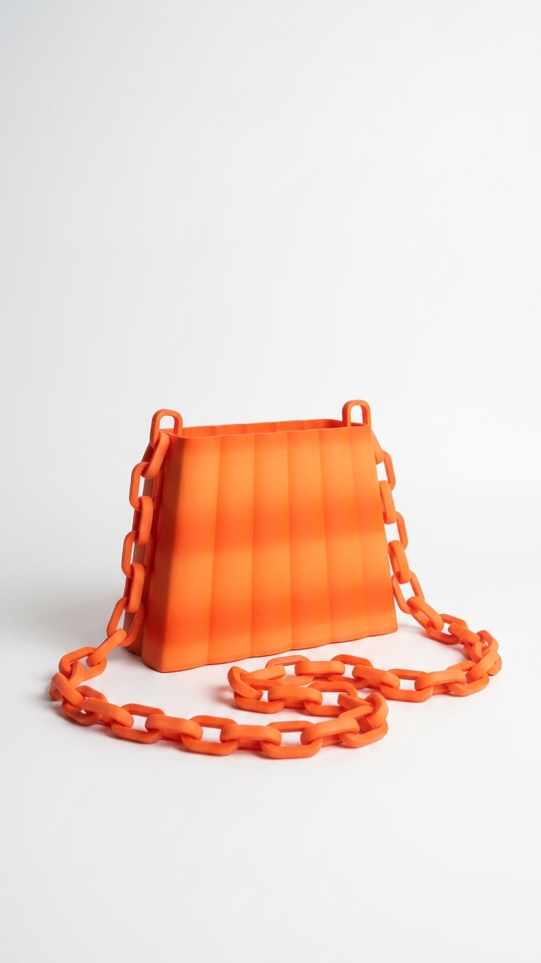 3d Sculpted Wave 3D Printed Handbag – Chain Handle Bag
