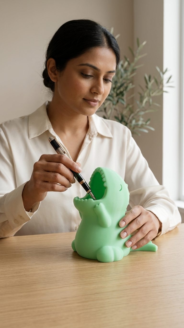 Crocodile Pen Holder – Cute Dinosaur Desk Organizer