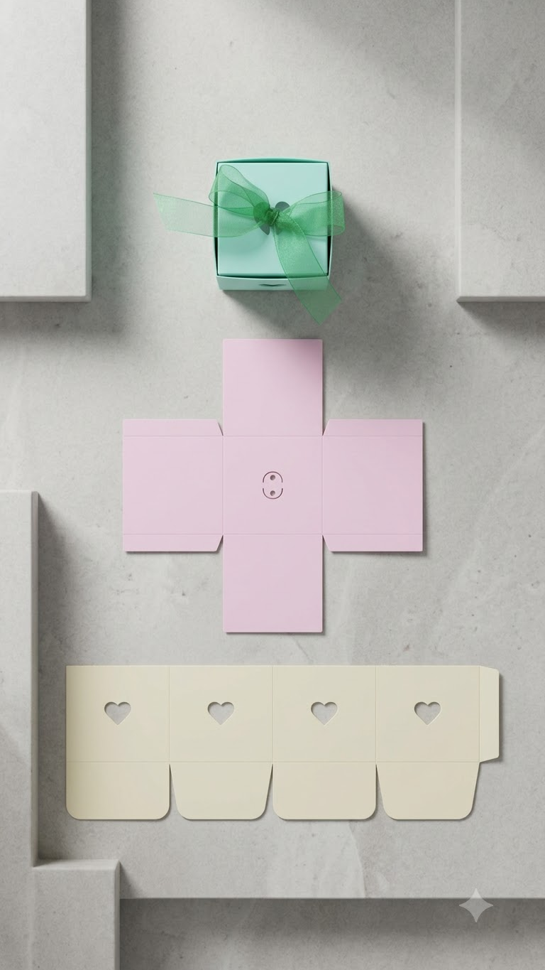 Heart foldable Gift box -flat pack of 3