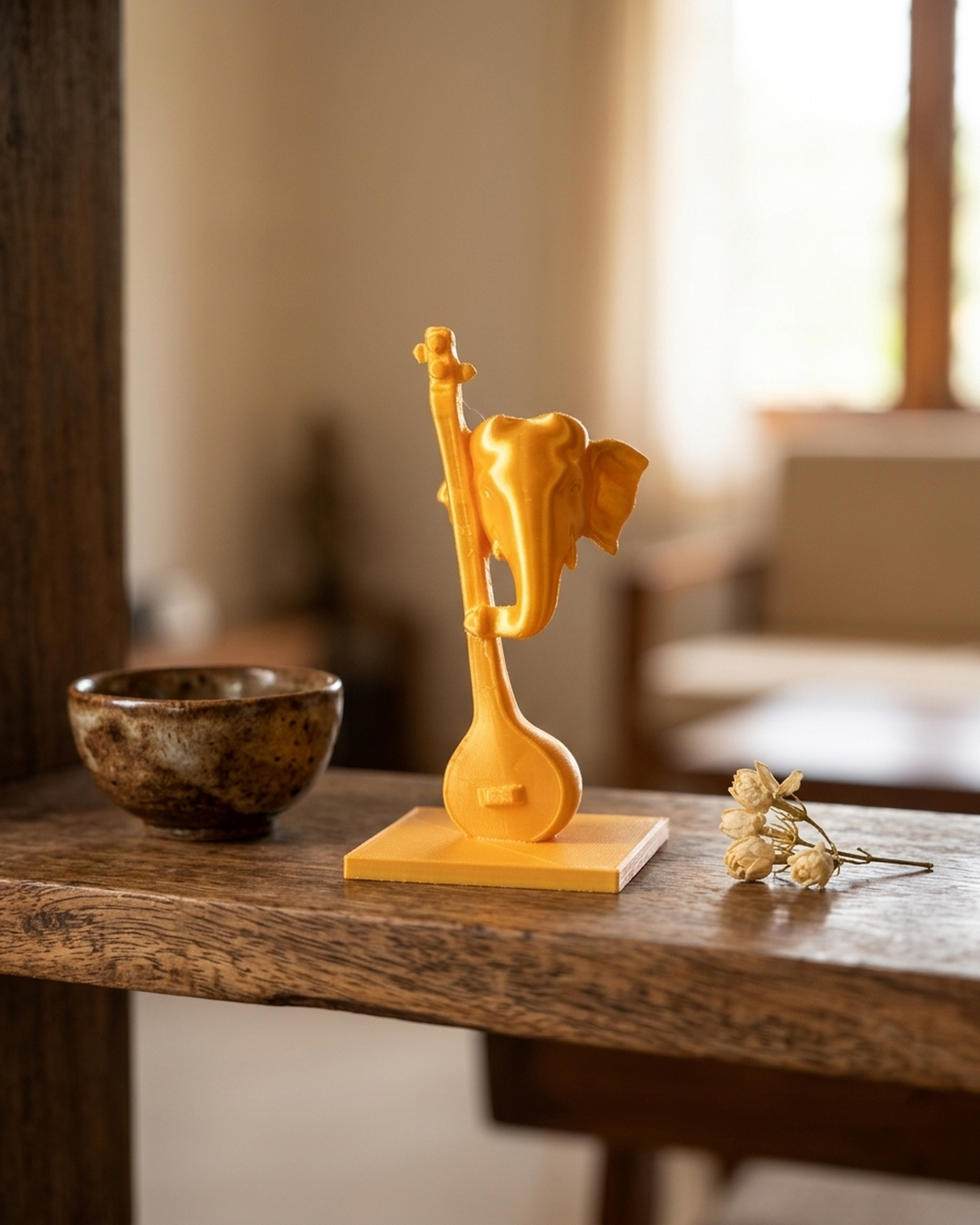 Lord Shiva Musical Flute Wooden Showpiece