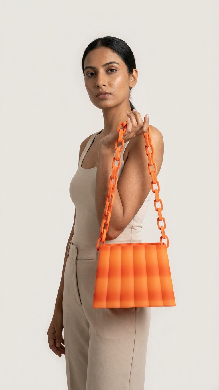 3d Sculpted Wave 3D Printed Handbag – Chain Handle Bag