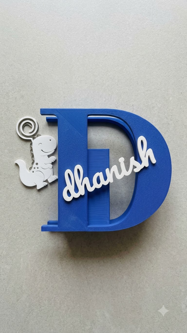 Personalized 3D Printed Initial Desk Organizer