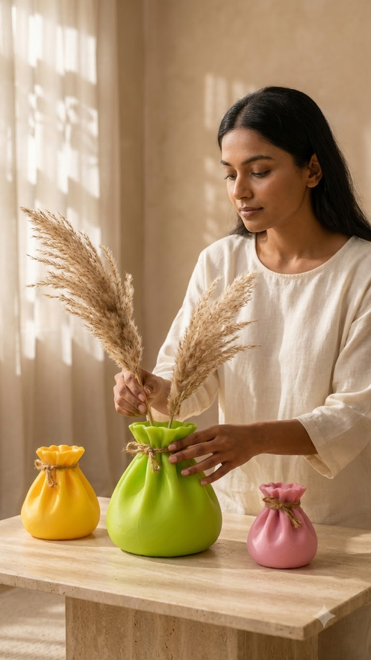 Potli Flower Vase Set of 3 3D Printed