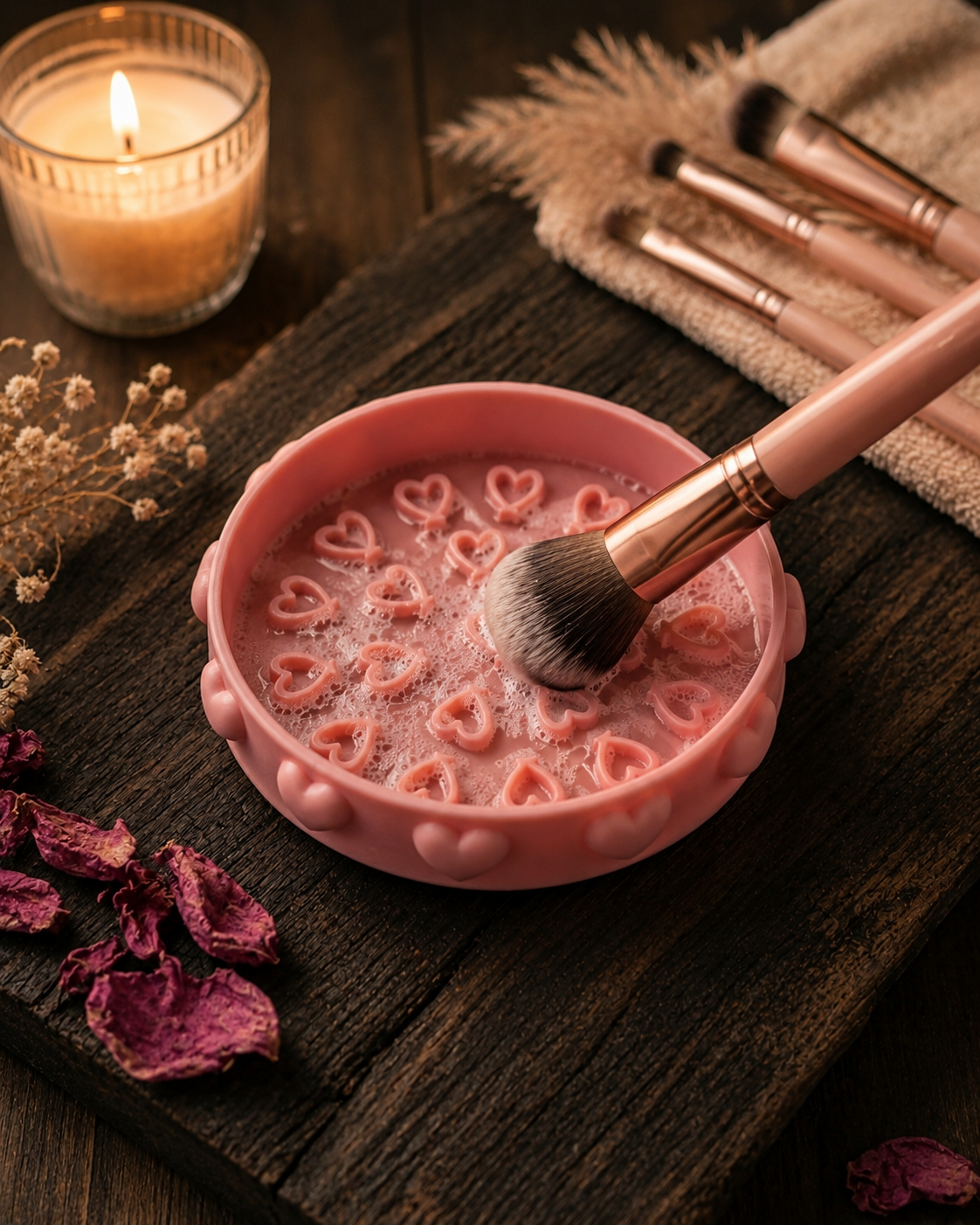 Heart-Shaped Makeup Brush Cleaner